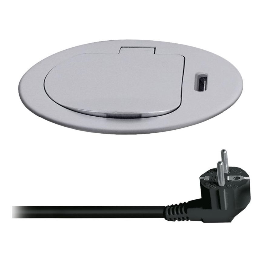 Kontaktligzda galda virsmai 1x230V + USB-C Power Delivery sudraba/melna