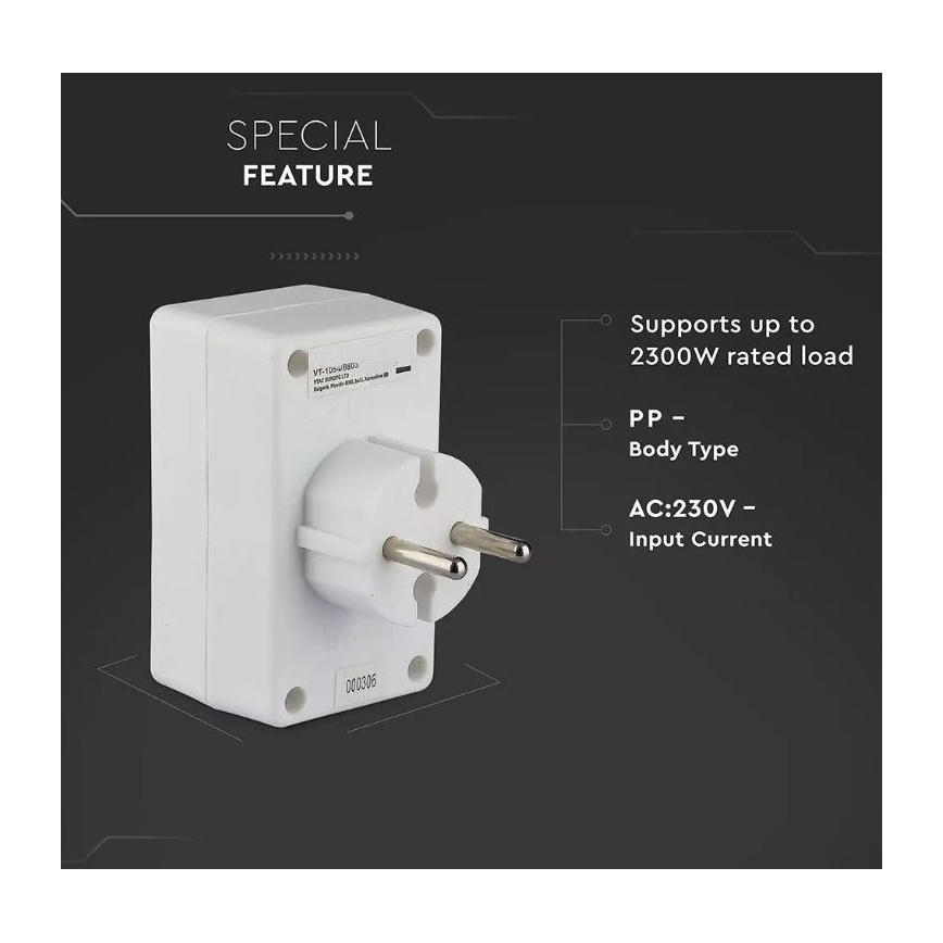 Kontaktligzdas sadalītājs 4x2,5A/230V