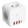 Kontaktligzdas sadalītājs ar slēdzi LINEA 3x230V + 4xUSB A/C balta