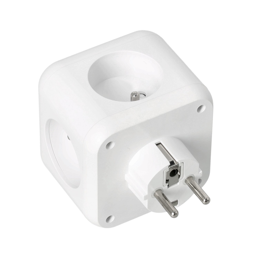 Kontaktligzdas sadalītājs ar slēdzi LINEA 3x230V + 4xUSB A/C balta