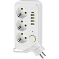 Kontaktligzdas sadalītājs ar slēdzi LINEA 3x230V + 5xUSB A/C SCHUKO 5 m balta