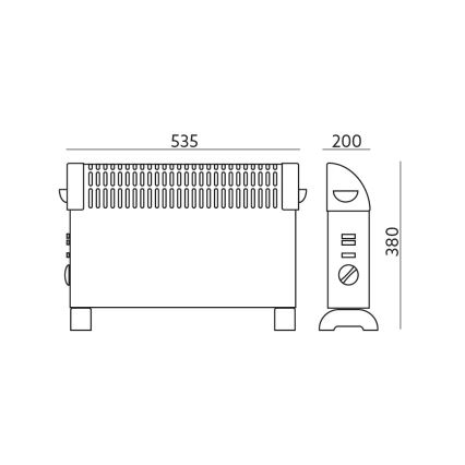 Konvekcijas sildītājs SONDO 750/1250/2000W/230V