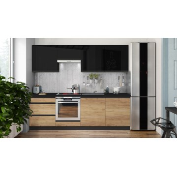 Kopjamais galds MARINA 240 cm ozolkoka krāsā/apslēgtā melnā krāsā