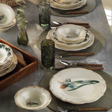 Krāsaina 18 daļu porcelāna servīze