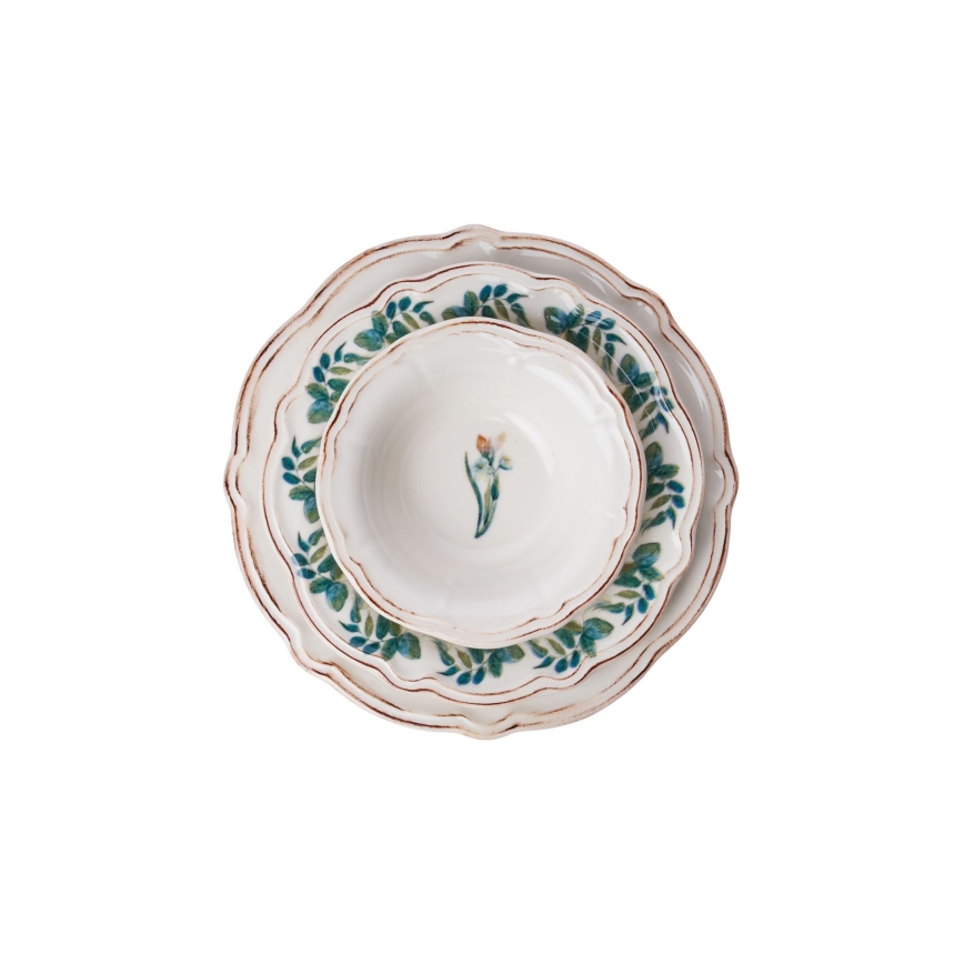 Krāsaina 18 daļu porcelāna servīze