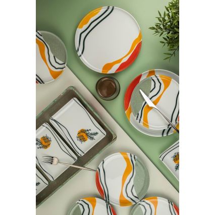 Krāsaina 18 daļu porcelāna servīze