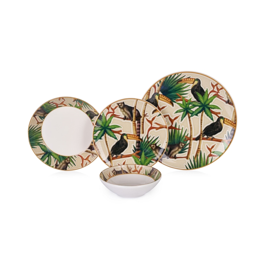 Krāsaina 24 daļu keramikas servīze