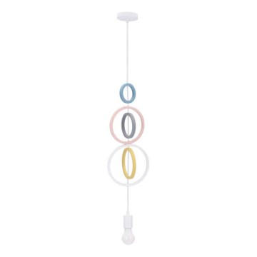 Krāsaina bērnu lustra HOOPS ar vadu 1xE27/20W/230V Ø 19 cm