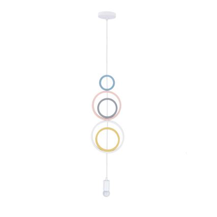 Krāsaina bērnu lustra HOOPS ar vadu 1xE27/20W/230V Ø 19 cm