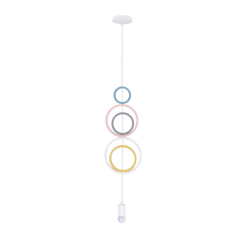 Krāsaina bērnu lustra HOOPS ar vadu 1xE27/20W/230V Ø 19 cm