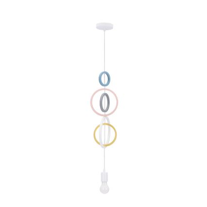 Krāsaina bērnu lustra HOOPS ar vadu 1xE27/20W/230V Ø 19 cm