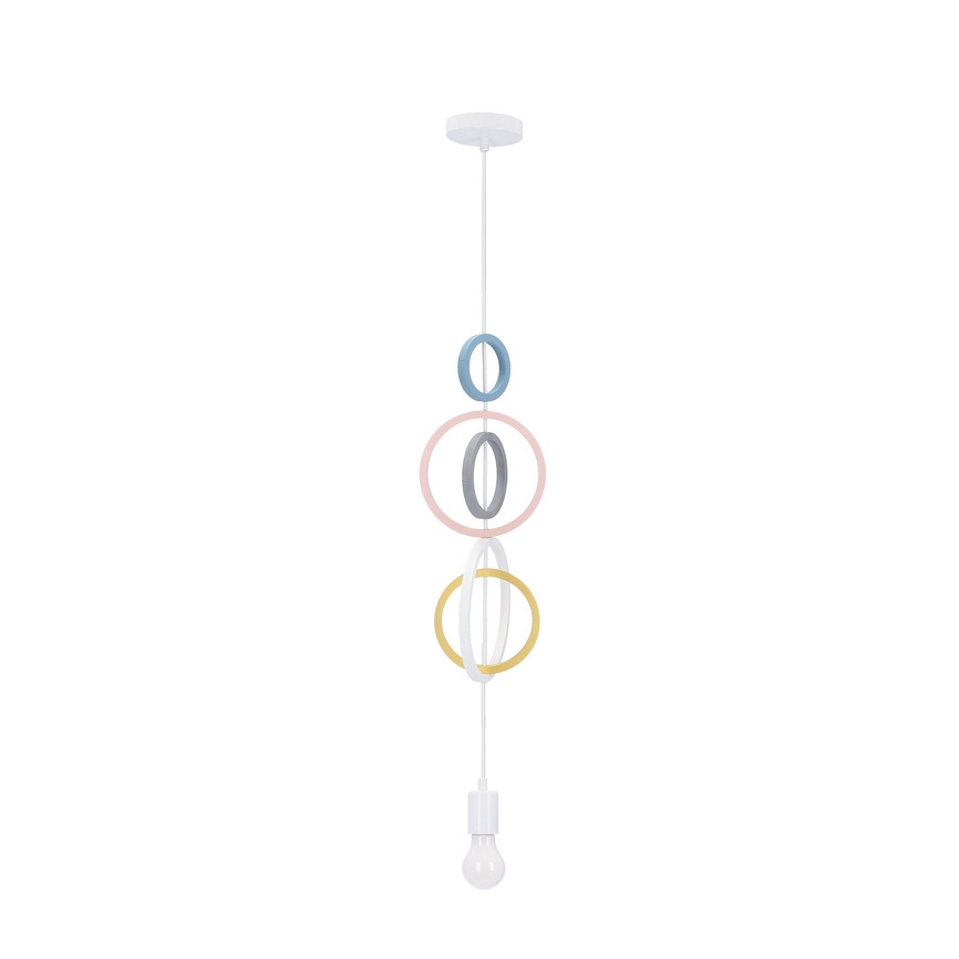 Krāsaina bērnu lustra HOOPS ar vadu 1xE27/20W/230V Ø 19 cm