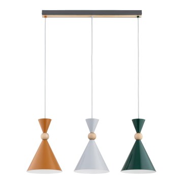 Krāsaina lustra uz troses KANDY 3xE27/15W/230V