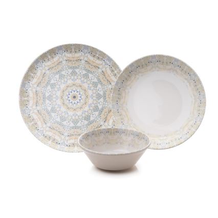 Krāsaina porcelāna 12 daļu galda servīze