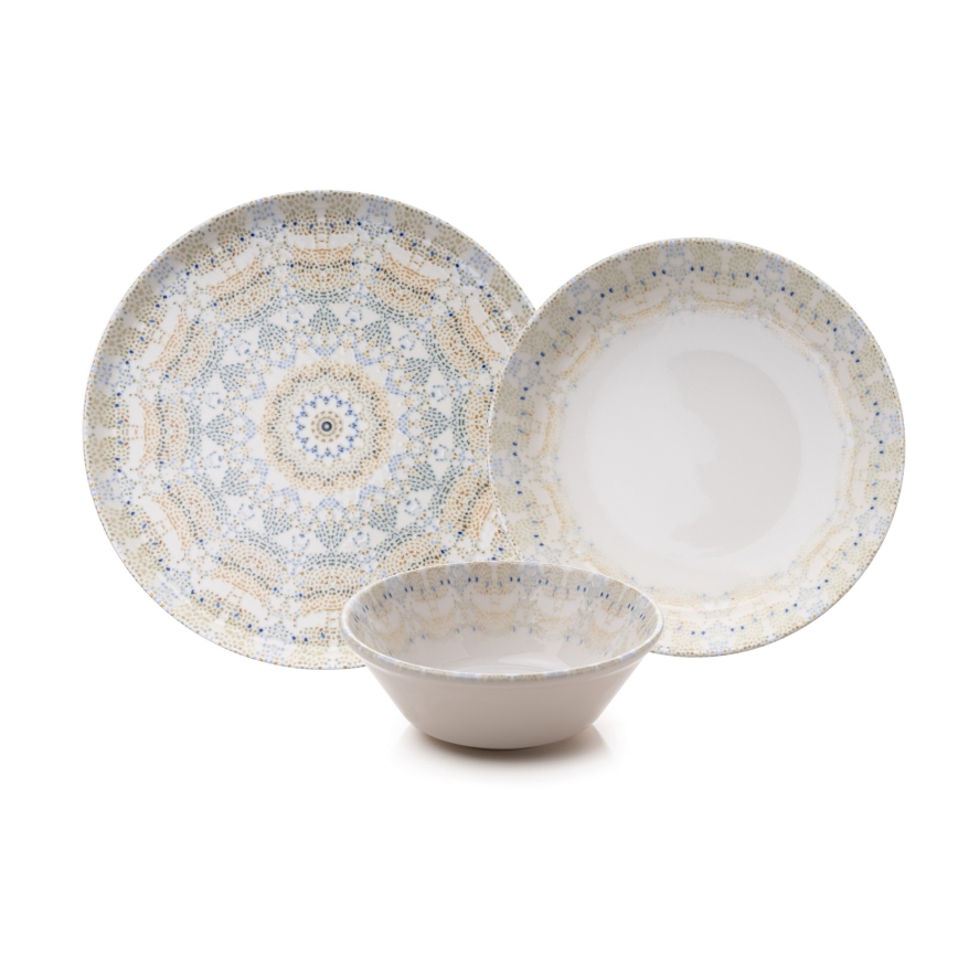 Krāsaina porcelāna 12 daļu galda servīze