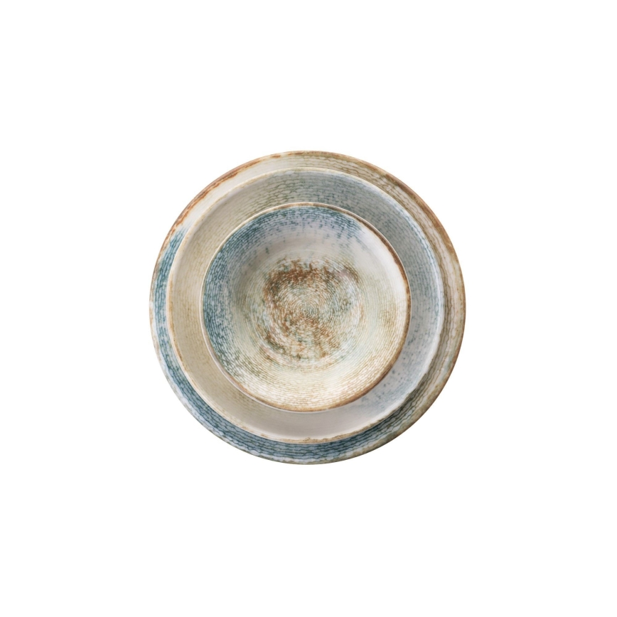 Krāsains 18 daļu porcelāna trauku komplekts