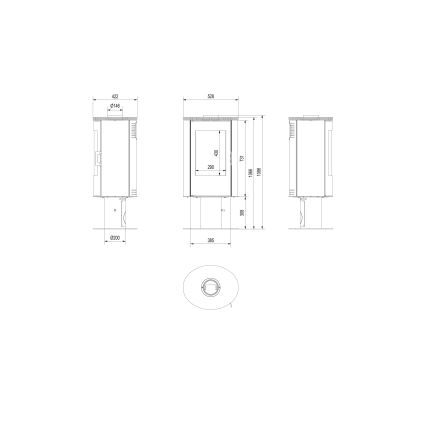 Kratki - Tērauda kamīns 8kW 150mm