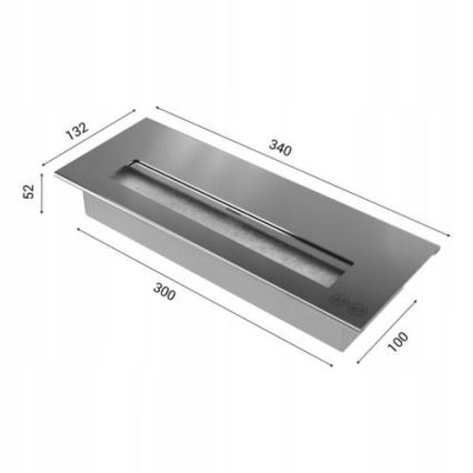 Kratki - Iebūvējams BIO Kamīns 40x90 cm 2kW melna