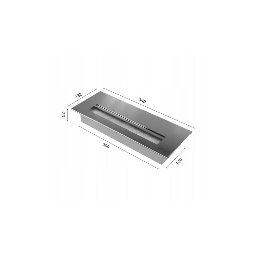 Kratki - Iebūvējams BIO Kamīns 40x90 cm 2kW melna
