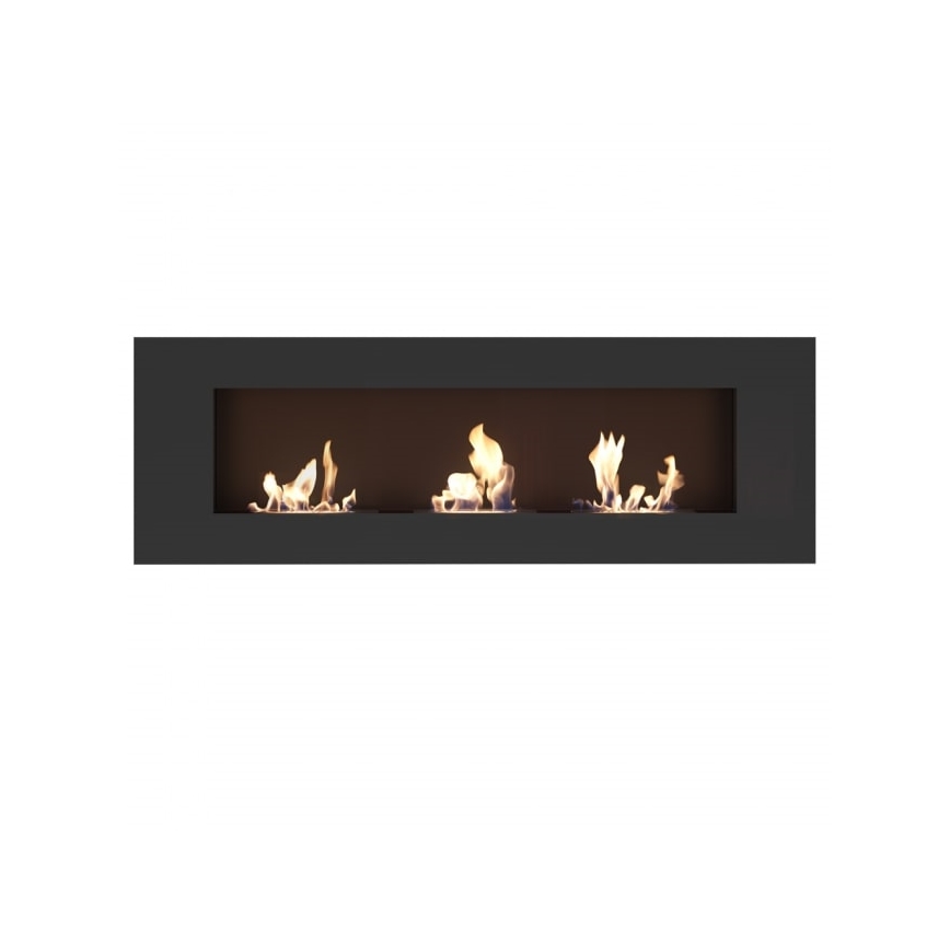 Kratki - Iebūvējams BIO Kamīns 40x120 cm 3x1,1kW melna