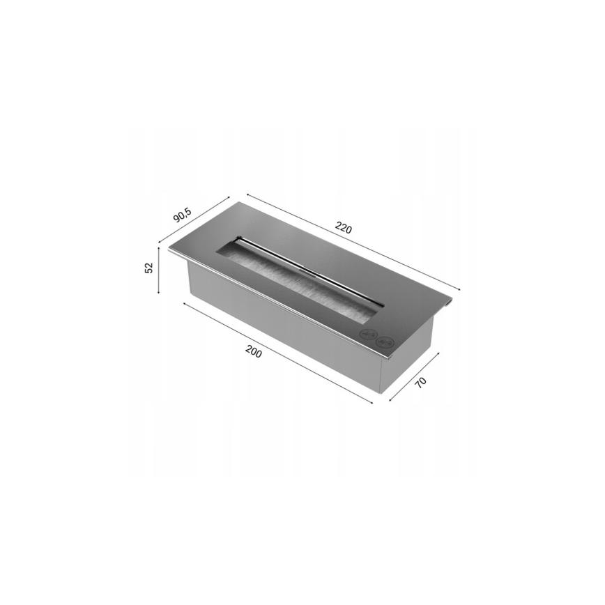 Kratki - Iebūvējams BIO Kamīns 40x120 cm 3x1,1kW melna