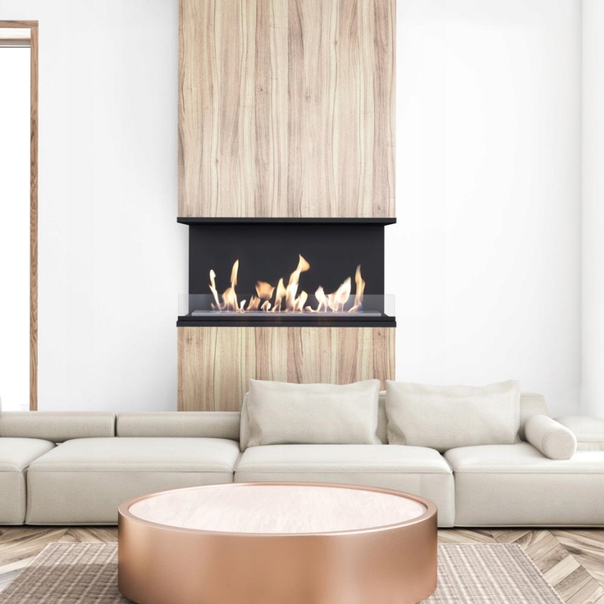 Kratki - Iebūvējamais BIO kamīns 50x100 cm 3,5kW melns