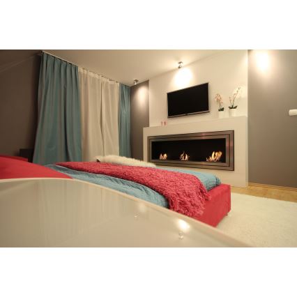 Kratki - Iebūvējams BIO kamīns 65x180 cm 3x2,5kW spīdīgi hromēts