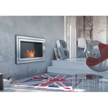 Kratki - Iebūvējams BIO kamīns 65x180 cm 3x2,5kW spīdīgi hromēts