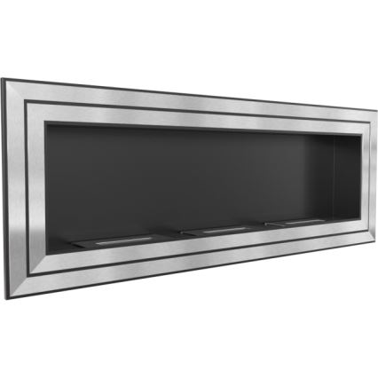 Kratki - Iebūvējams BIO kamīns 65x180 cm 3x2,5kW spīdīgi hromēts