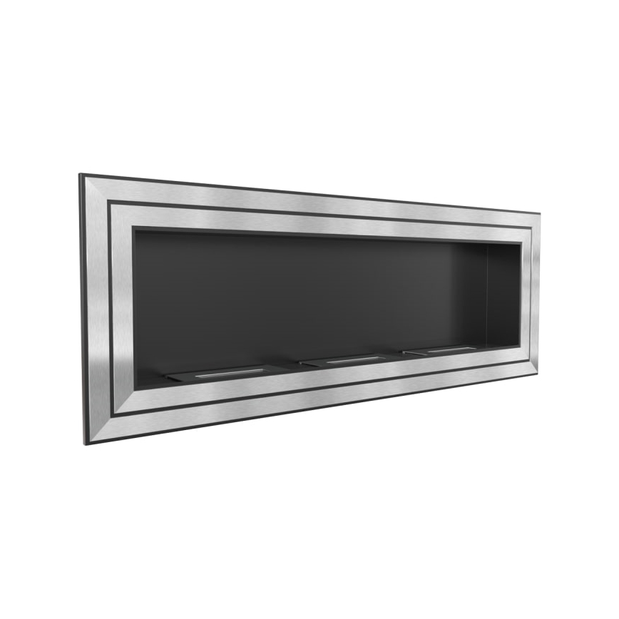 Kratki - Iebūvējams BIO kamīns 65x180 cm 3x2,5kW spīdīgi hromēts