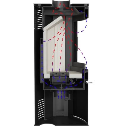 Kratki - Tērauda kamīna krāsns 10kW 150mm