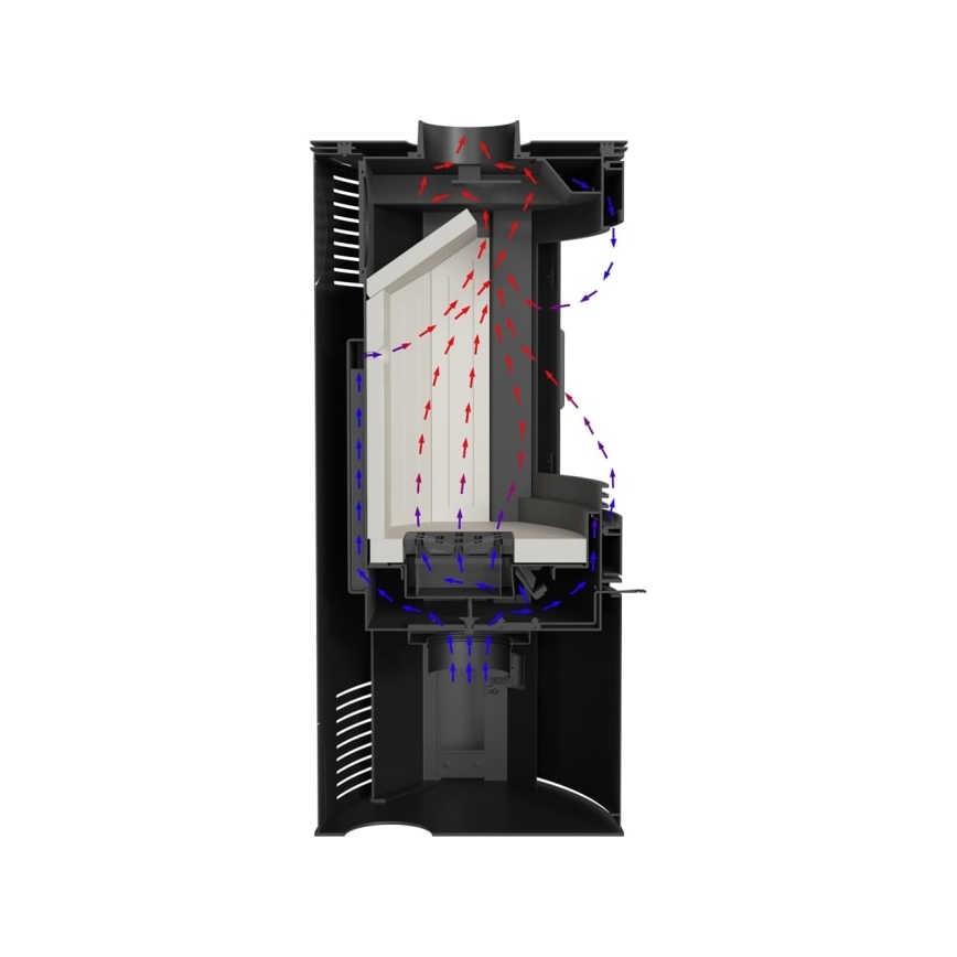 Kratki - Tērauda kamīna krāsns 10kW 150mm