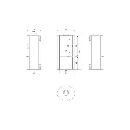 Kratki - Tērauda kamīns 8kW 150mm