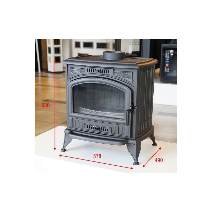 Kratki - Čuguna kamīns 8kW 150mm