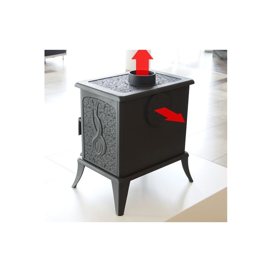 Kratki - Čuguna kamīnu krāsns 5kW 130mm