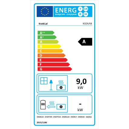 Kratki - Čuguna kamīns 9kW 130 mm