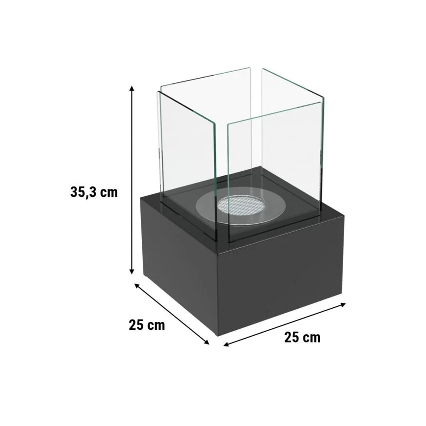 Kratki - BIO Kamīns 35,3x25 cm 1kW melna