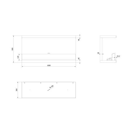 Kratki - Iebūvējams BIO Kamīns 50x100 cm 7kW melna