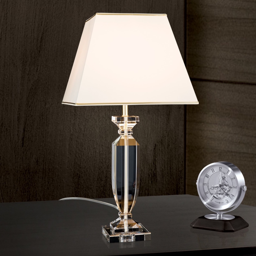 Kristāla galda lampa POKAL 1xE27/60W/230V krēmkrāsa/caurspīdīga
