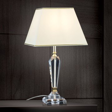 Kristāla galda lampa VERONIQUE 1xE27/60W/230V krēmkrāsa/zelta