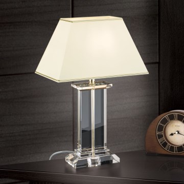 Kristāla galda lampa VERONIQUE 1xE27/60W/230V krēmkrāsa/zelta