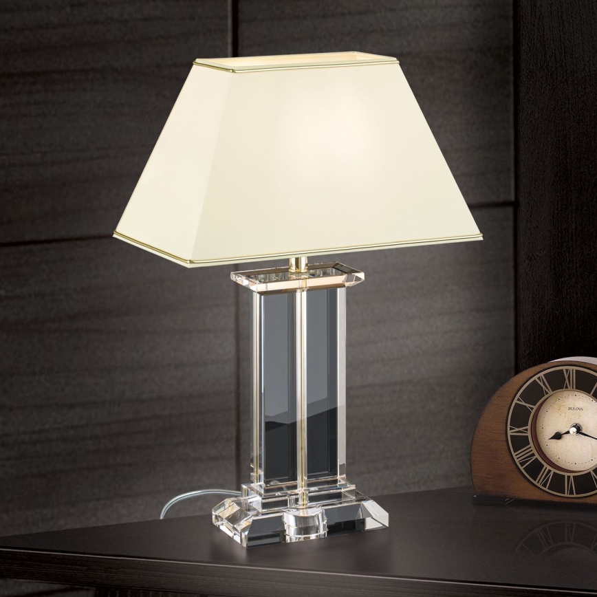 Kristāla galda lampa VERONIQUE 1xE27/60W/230V krēmkrāsa/zelta