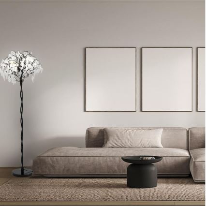 Kristāla grīdas stāvlampa 5xG9/40W/230V melna