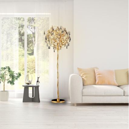 Kristāla grīdas stāvlampa 5xG9/40W/230V zelta