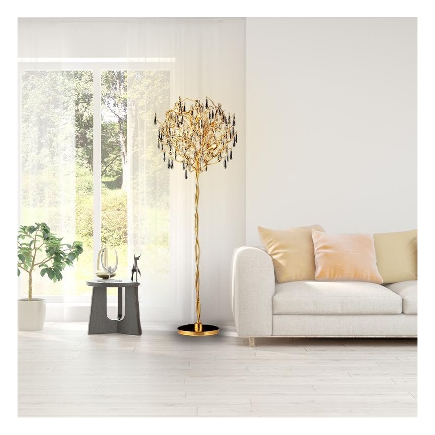 Kristāla grīdas stāvlampa 5xG9/40W/230V zelta