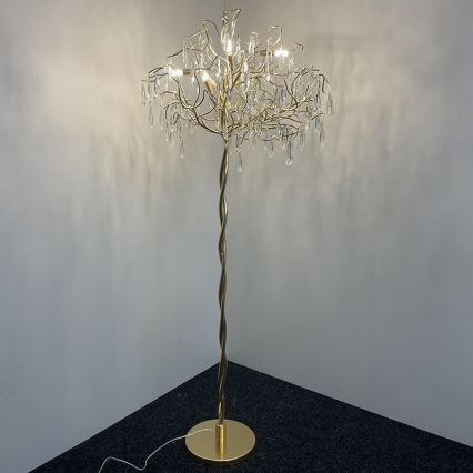 Kristāla grīdas stāvlampa 5xG9/40W/230V zelta