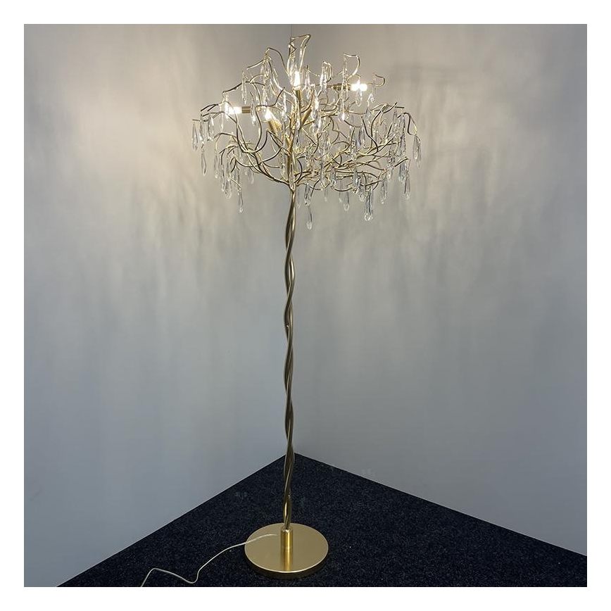 Kristāla grīdas stāvlampa 5xG9/40W/230V zelta