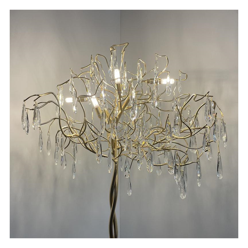 Kristāla grīdas stāvlampa 5xG9/40W/230V zelta