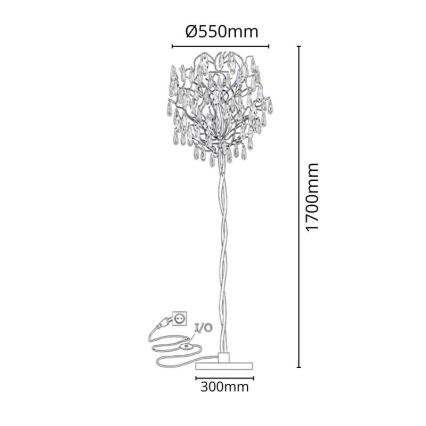 Kristāla grīdas stāvlampa 5xG9/40W/230V zelta