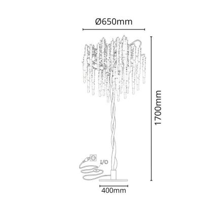 Kristāla grīdas stāvlampa 5xG9/40W/230V zelta